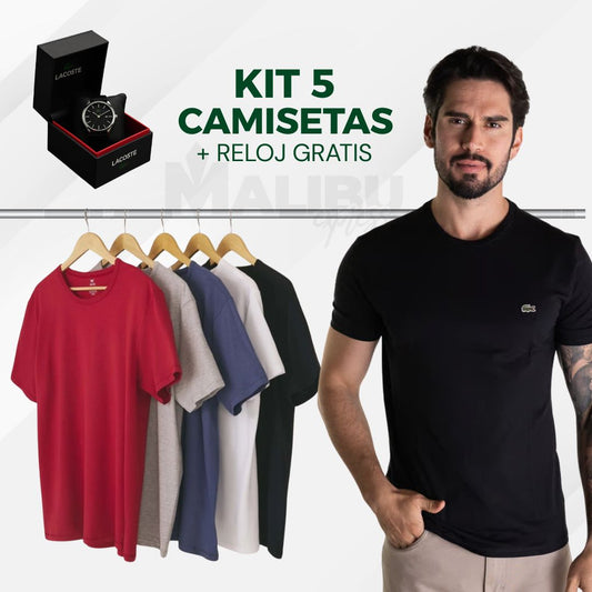 🚨 Promoción Exclusiva: 5 Camisetas Lacoste Premium + Reloj de Regalo — ¡Últimas Unidades! 🎁