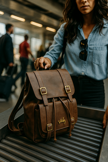 MORRAL CUERO PREMIUM VÉLEZ + Gafas importadas de REGALO