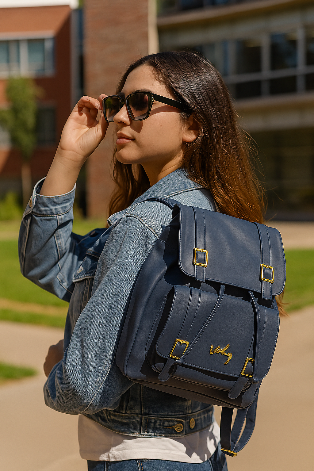 MORRAL CUERO PREMIUM VÉLEZ + Gafas importadas de REGALO
