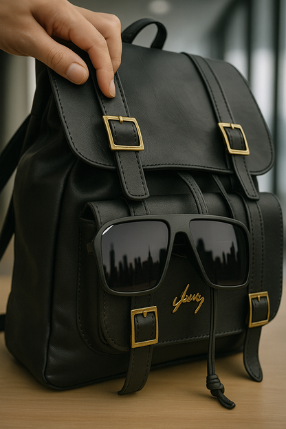 MORRAL CUERO PREMIUM VÉLEZ + Gafas importadas de REGALO
