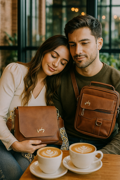 💞 Set Él y Ella Vélez – BOLSOS EXCLUSIVOS CUERO PREMIUM