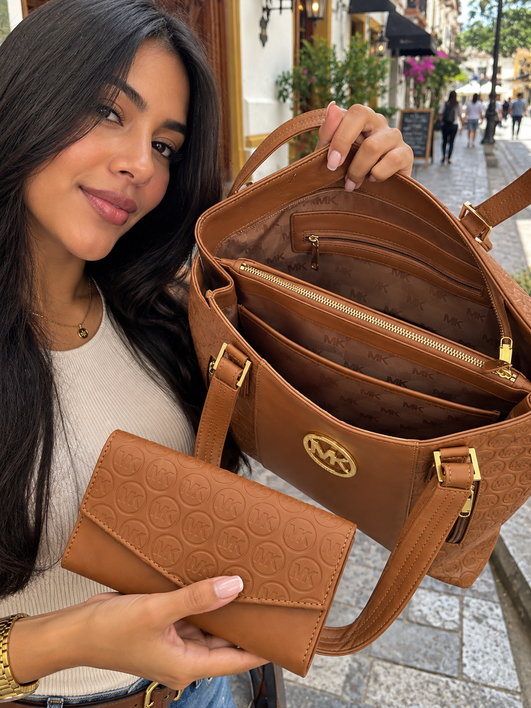 🔥PRÉ-BLACK FRIDAY - MORRAL CUERO PREMIUM MK + Regalo BILLETERA