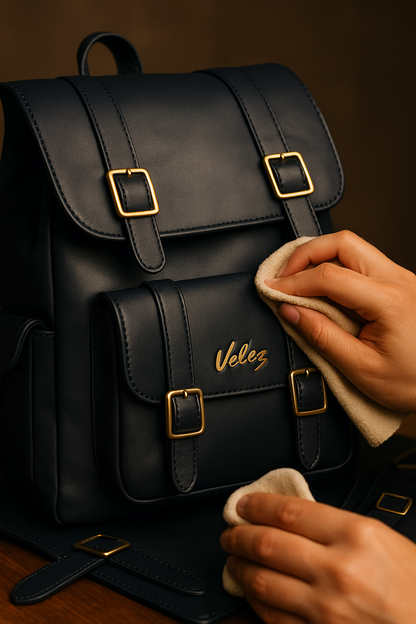 MORRAL CUERO PREMIUM VÉLEZ + Gafas importadas de REGALO