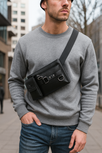 Bolso cruzado - MEN RIÑONERA™  - CUERO Premium Imperial