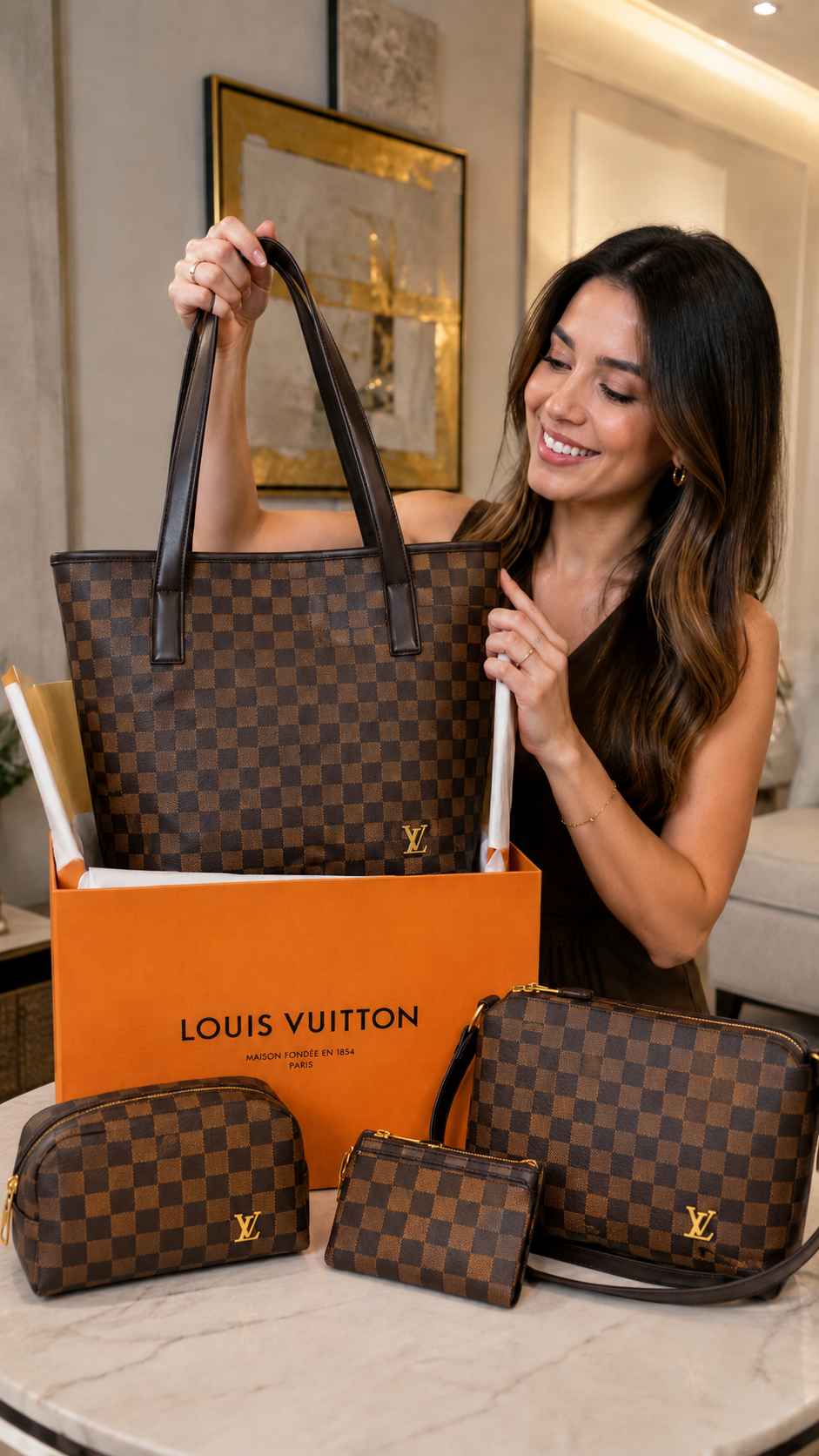 🔥Durabilidad y Luxo - BOLSO CUERO LV + Regalo 3 PIEZAS