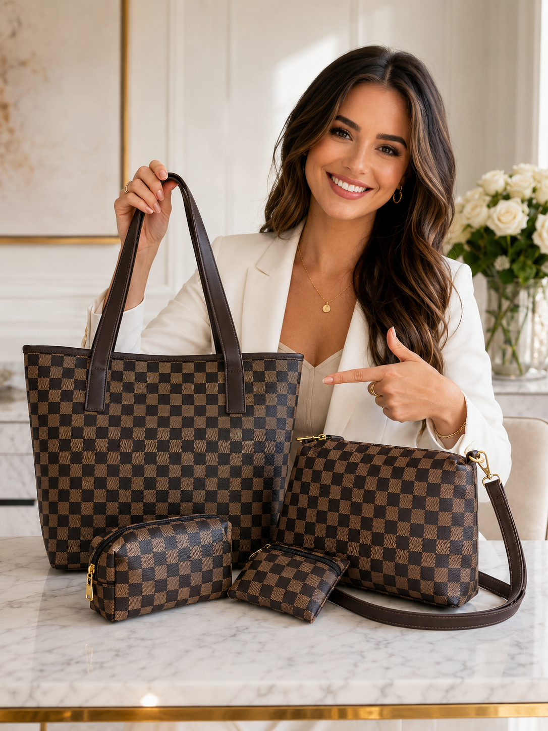 🔥Luxo y Cuero IMPERIAL - BOLSO AURA L&V + Regalo 3 PIEZAS