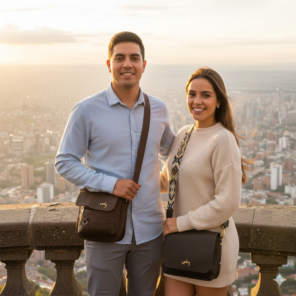 💞 Set Él y Ella Vélez – BOLSOS EXCLUSIVOS CUERO PREMIUM