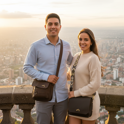 💞 Set Él y Ella Vélez – BOLSOS EXCLUSIVOS CUERO PREMIUM