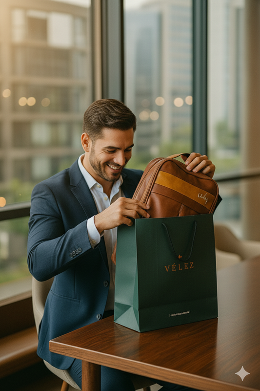 🔥 ¡Liquidación de inventario! - MORRAL CUERO PREMIUM VÉLEZ