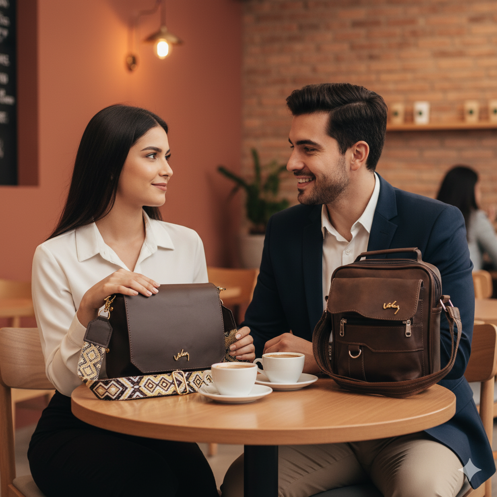 💞 Set Él y Ella Vélez – BOLSOS EXCLUSIVOS CUERO PREMIUM