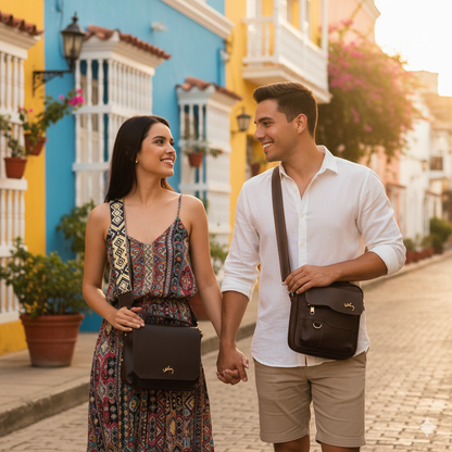 💞 Set Él y Ella Vélez – BOLSOS EXCLUSIVOS CUERO PREMIUM