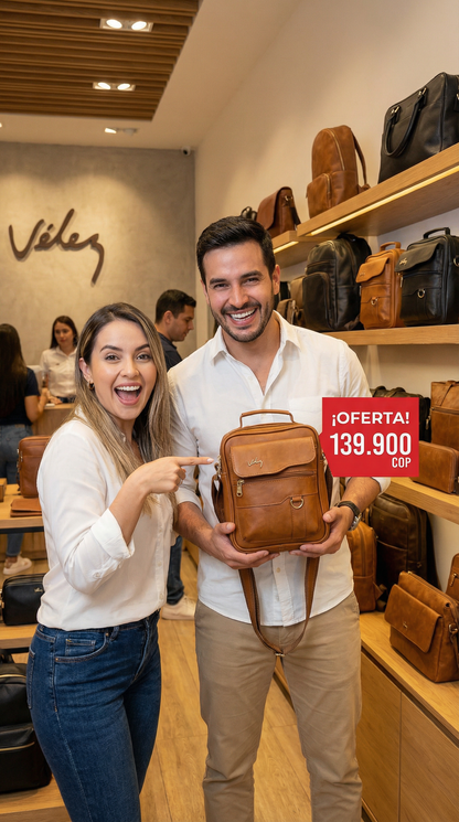 🔥 ¡Liquidación Vélez! - BOLSO CUERO PREMIUM VÉLEZ - Solo Hoy 😍